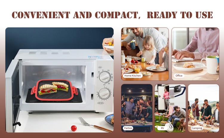 Large capacity microwave grill tray for sandwich and multi-layer food cooking